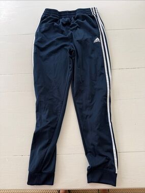 adidas Navy Joggers with White Side Stripes